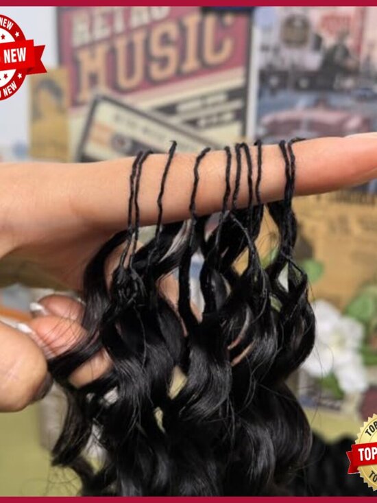 22 Inch Human Hair Crochet Extensions Deep Wave Pre-Separated 50g main image 4